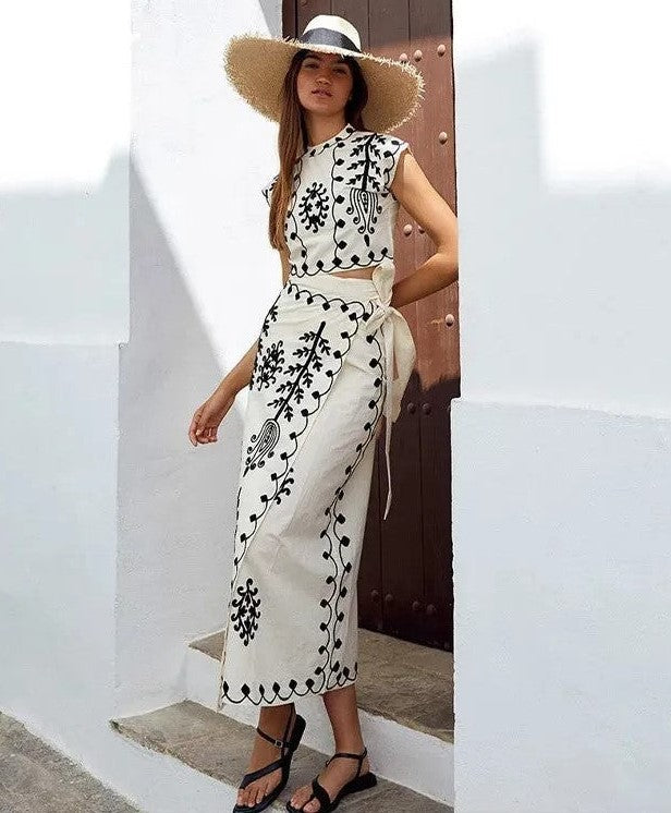 Camilla - Geprinte Set Top en Rok