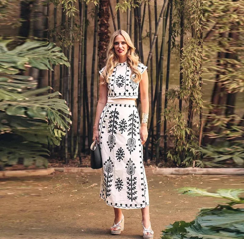 Camilla - Geprinte Set Top en Rok