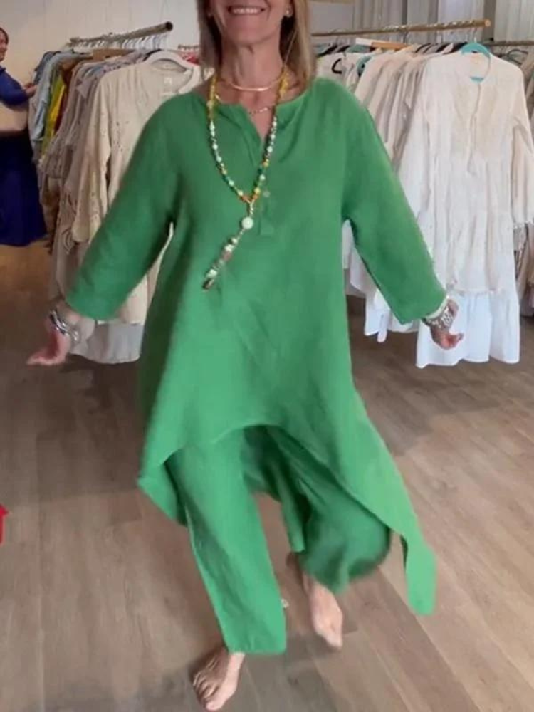 Pohodlná lněná souprava