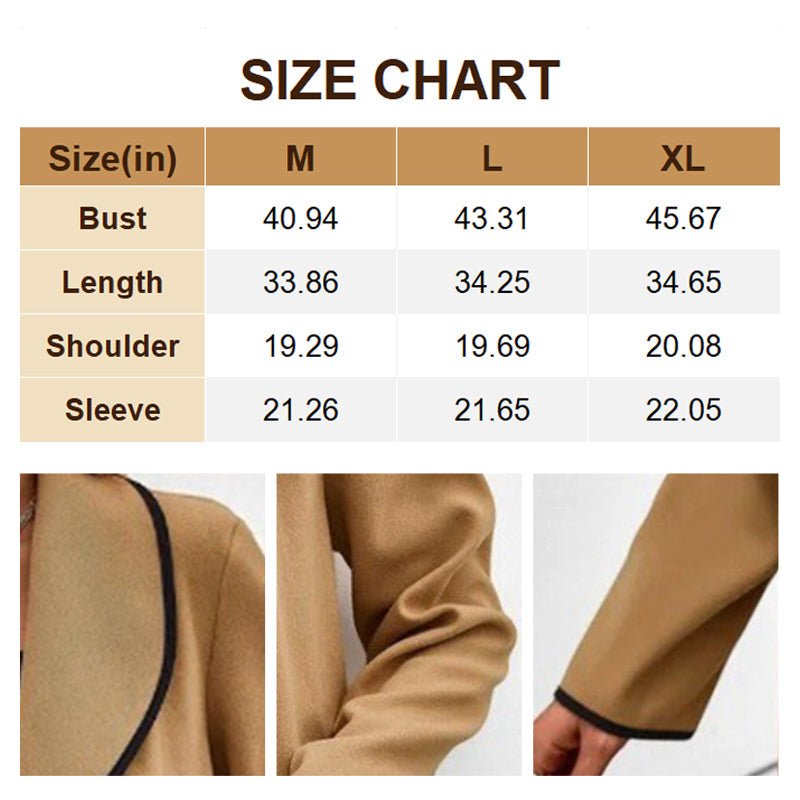 Casual lange mouwen wollen jas voor dames